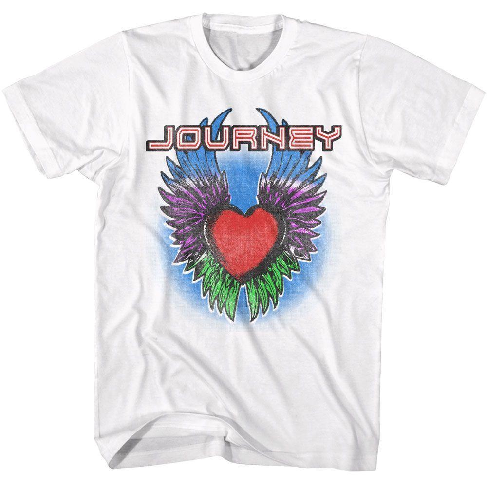 Journey Winged Heart White Adult T Shirt